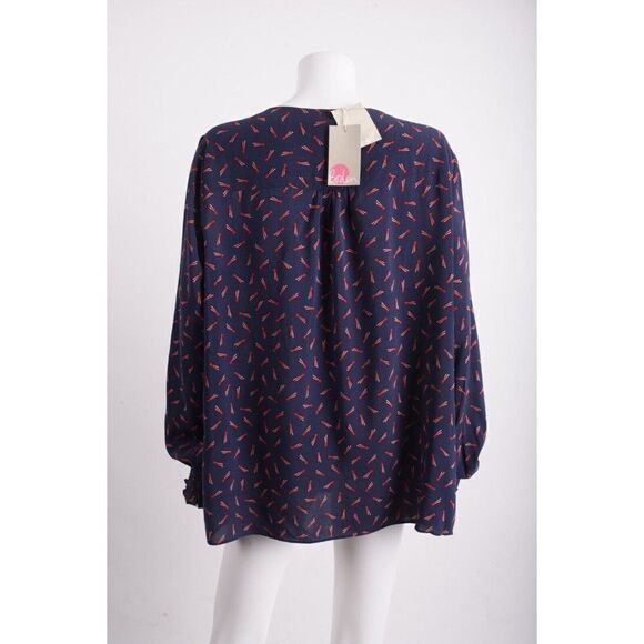 Boden Womens Shirt Blouse UK 20 US 16 Navy Shooting Star Print Long Sleeve NWT - Picture 4 of 4